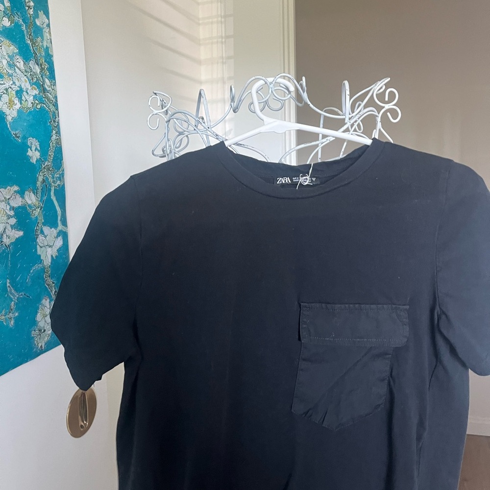 Zara Charcoal Pocket Tee